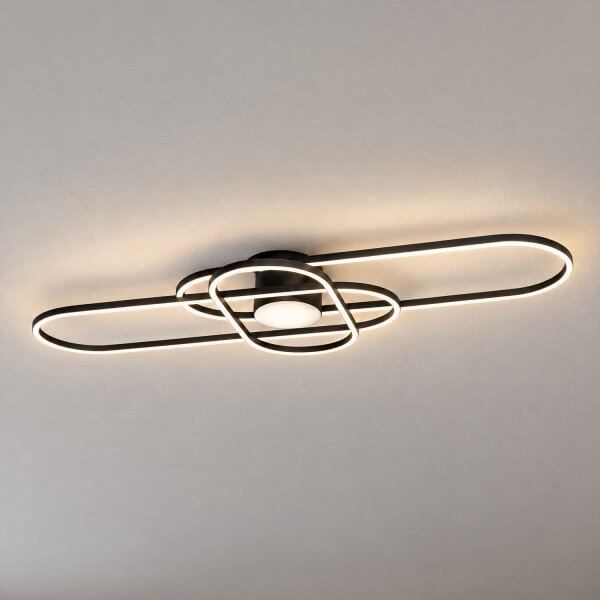 BRILAGI - Plafoniera LED dimmerabile APOLLO LED/58W/230V 43,2x101,2 cm nera + telecomando
