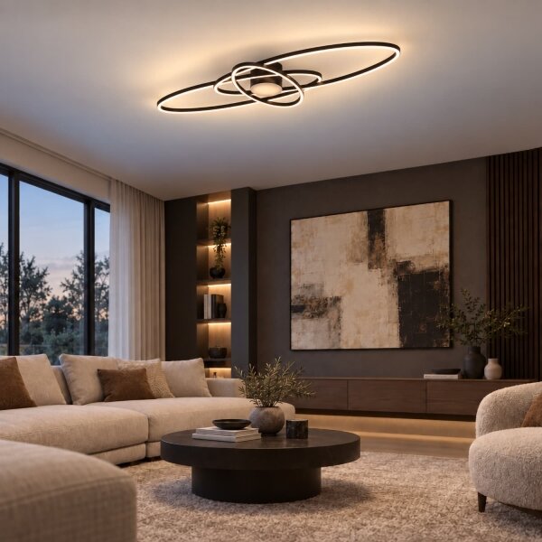 BRILAGI - Plafoniera LED dimmerabile APOLLO LED/58W/230V 43,2x101,2 cm nero + telecomando