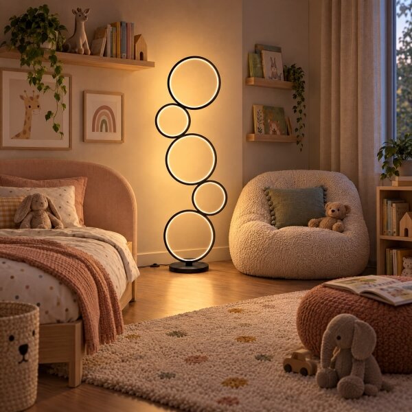 BRILAGI - Lampada da terra LED ECHO LED/36W/230V 4000K 110 cm nera