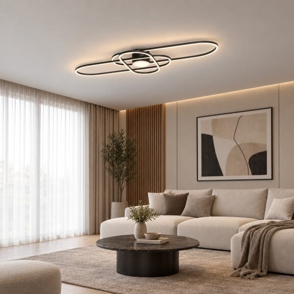 BRILAGI - Plafoniera LED dimmerabile APOLLO LED/58W/230V 43,2x101,2 cm nera + telecomando