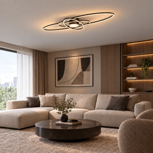 BRILAGI - Plafoniera LED dimmerabile APOLLO LED/58W/230V 43,2x101,2 cm nero + telecomando