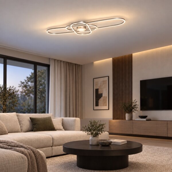 BRILAGI - Lampada da soffitto LED dimmerabile APOLLO LED/58W/230V 43,2x101,2 cm cromo + telecomando