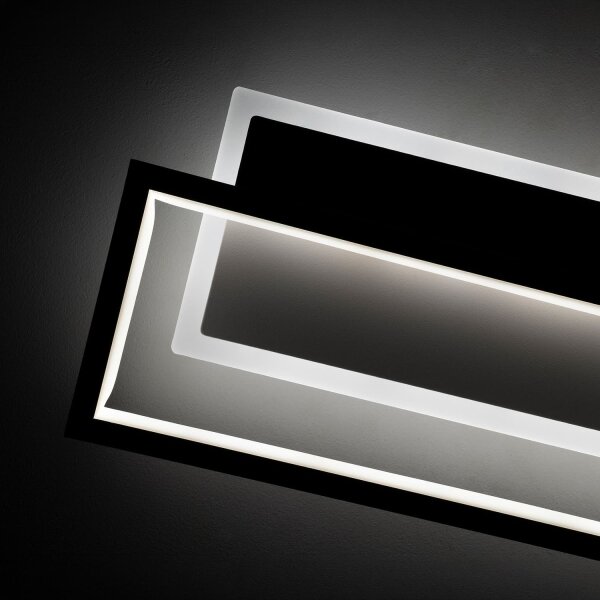 BRILAGI - Plafoniera LED dimmerabile OUTLINE LED/66W/230V 15x60 cm bianco/nero + telecomando