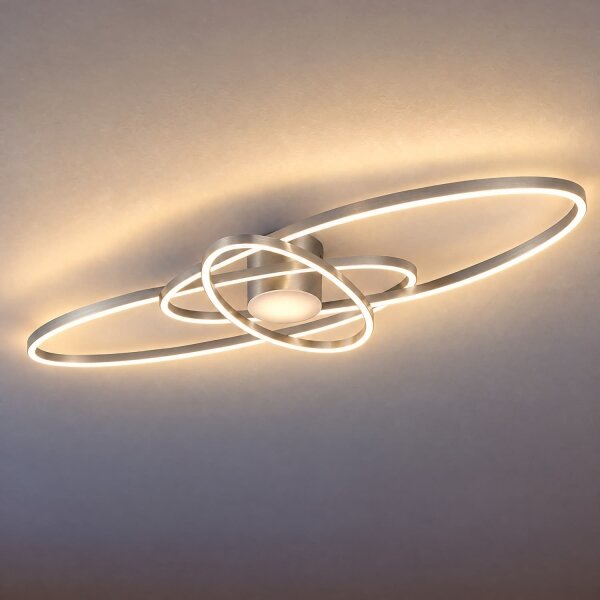 BRILAGI - Plafoniera LED dimmerabile APOLLO LED/58W/230V 43,2x101,2 cm cromo + telecomando