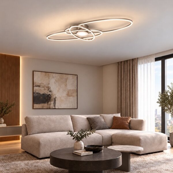 BRILAGI - Plafoniera LED dimmerabile APOLLO LED/58W/230V 43,2x101,2 cm cromo + telecomando