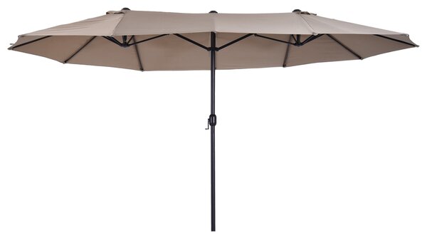 Outsunny Ombrellone da Giardino Doppio con Apertura a Manovella, Acciaio e Poliestere, 460x270x240cm|Aosom
