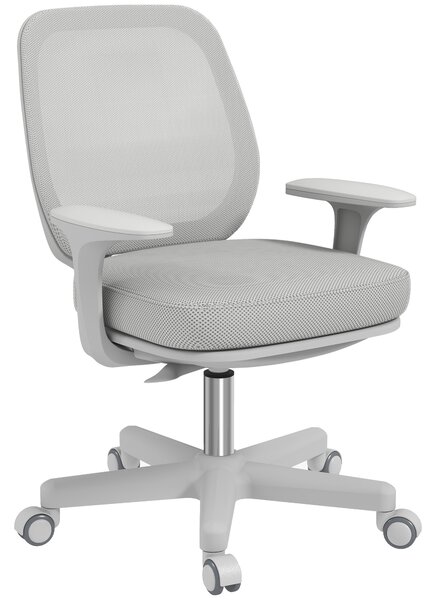 Vinsetto Sedia da Ufficio Ergonomica e Reclinabile ad Altezza Regolabile con 5 Rotelle, 55x48x82.5-94.5 cm, Grigio