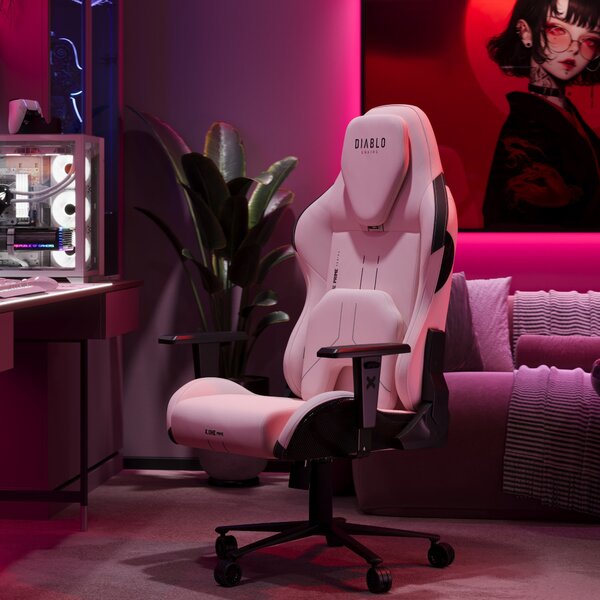 Sedia gaming Normal Size, nero-rosa: Diablo X-One Prime Akira Pink
