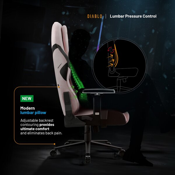 Sedia gaming Normal Size, nero-rosa: Diablo X-One Prime Akira Pink