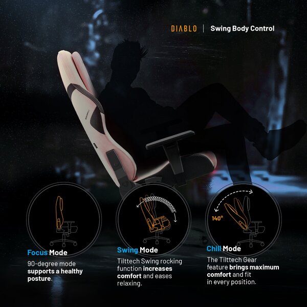 Sedia gaming Normal Size, nero-rosa: Diablo X-One Prime Akira Pink
