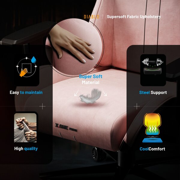 Sedia gaming Normal Size, nero-rosa: Diablo X-One Prime Akira Pink