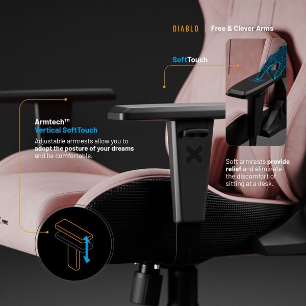 Sedia gaming Normal Size, nero-rosa: Diablo X-One Prime Akira Pink