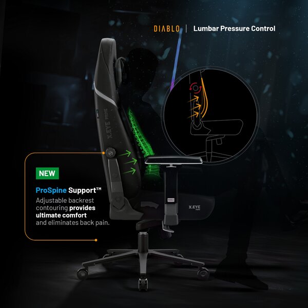 Sedia gaming nera Normal Size: Diablo X-Eye Prime Burned Black