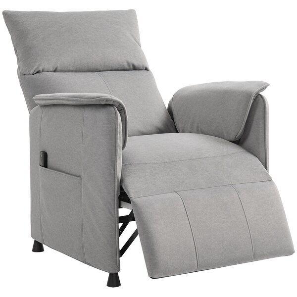 HOMCOM Poltrona Reclinabile Elettrica con Telecomando e Poggiapiedi, Sedia in Tessuto Effetto Velluto, 80x83x104 cm, Grigio | Aosom Italy