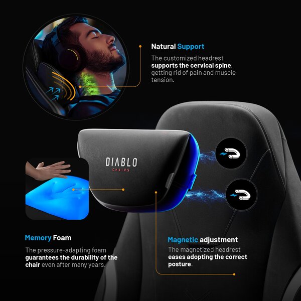 Sedia gaming nera Normal Size: Diablo X-Eye Prime Burned Black