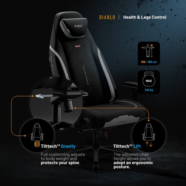 Sedia gaming nera Normal Size: Diablo X-Eye Prime Burned Black