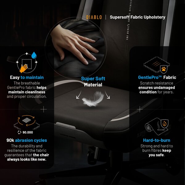 Sedia gaming nera Normal Size: Diablo X-Eye Prime Burned Black