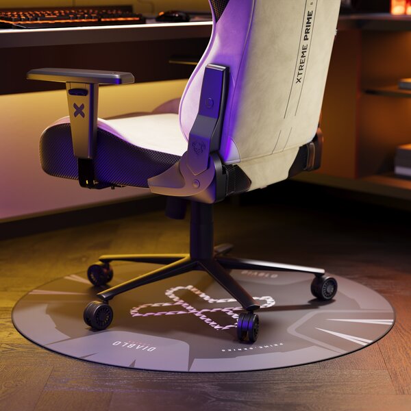 Tappetino salvapavimento antiscivolo per sedia gaming, nero-bianco