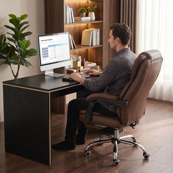 Vinsetto Poltrona da Ufficio con Telecomando e 6 Punti di Massaggio, in Microfibra, 65x70x111-119 cm, Marrone | Aosom Italy
