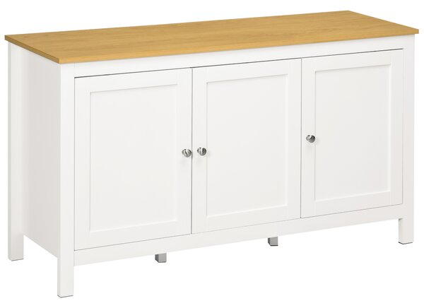 HOMCOM Mobile Contenitore con 2 Armadietti a 2 Ripiani Regolabili su 3 Altezze, 120x40x70 cm, Bianco e color Legno | Aosom Italy