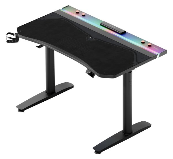 Grande tappetino gaming da scrivania, nero, 120x52 cm: Diablo X-Forge Burned Black