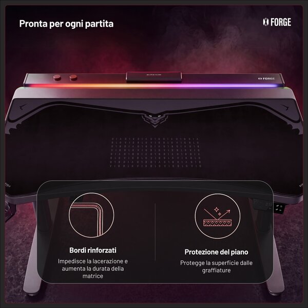 Grande tappetino gaming da scrivania, nero, 120x52 cm: Diablo X-Forge Burned Black