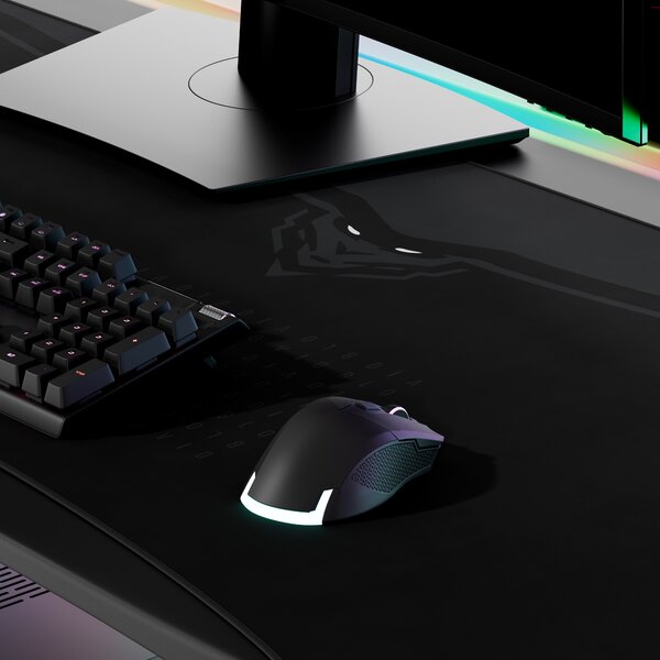 Grande tappetino gaming da scrivania, nero, 120x52 cm: Diablo X-Forge Burned Black