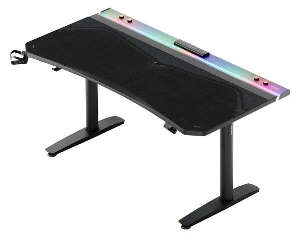 Grande tappetino gaming da scrivania, nero, 160x60 cm: Diablo X-Forge Burned Black
