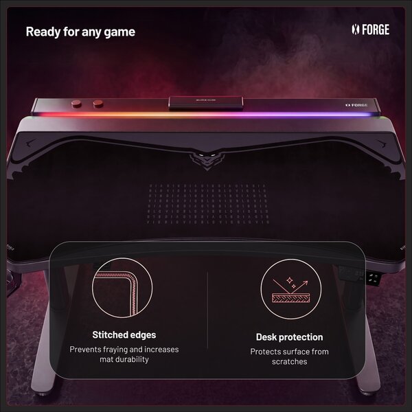 Grande tappetino gaming da scrivania, nero, 140x52 cm: Diablo X-Forge Burned Black