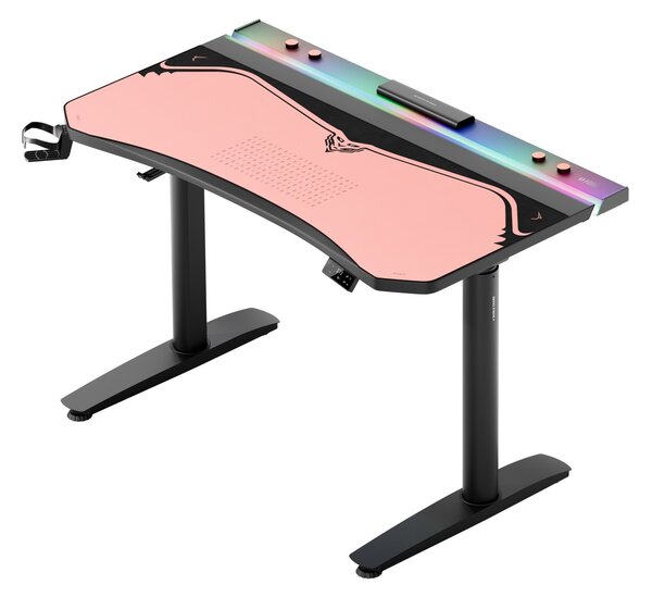 Grande tappetino gaming da scrivania, rosa, 120x52 cm: Diablo X-Forge Akira Pink