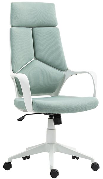 HOMCOM Sedia da Ufficio in Tessuto con Dondolo, Altezza Regolabile e Seduta Girevole, 63x63x117-127 cm, Verde | Aosom Italy