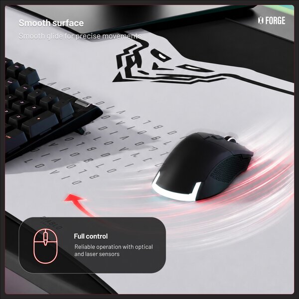 Grande tappetino gaming da scrivania, grigio, 160x60 cm: Diablo X-Forge Nightwolf Moon