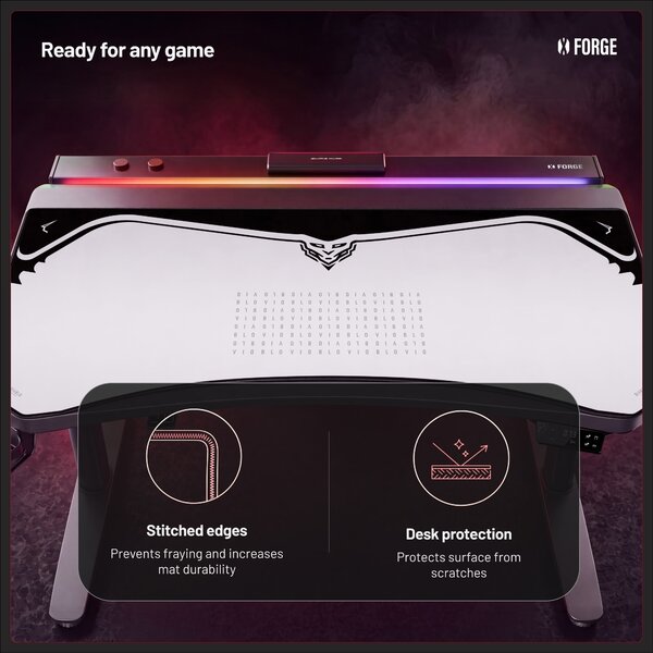 Grande tappetino gaming da scrivania, grigio, 160x60 cm: Diablo X-Forge Nightwolf Moon