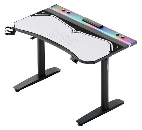 Grande tappetino gaming da scrivania, grigio, 120x52 cm: Diablo X-Forge Nightwolf Moon