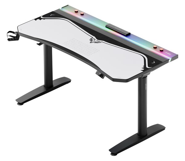 Grande tappetino gaming da scrivania, grigio, 140x52 cm: Diablo X-Forge Nightwolf Moon