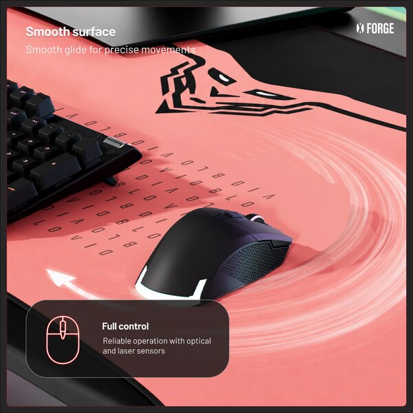 Grande tappetino gaming da scrivania, rosa, 140x52 cm: Diablo X-Forge Akira Pink