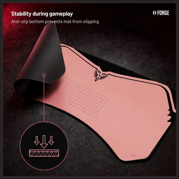 Grande tappetino gaming da scrivania, rosa, 140x52 cm: Diablo X-Forge Akira Pink