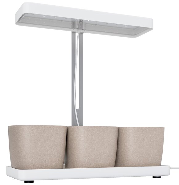 Outsunny Lampade per Pianta da 42 Luci LED con 3 Vasi, Timer e Illuminazione Regolabile, 45x18.8x47.8 cm, Bianco | Aosom Italy