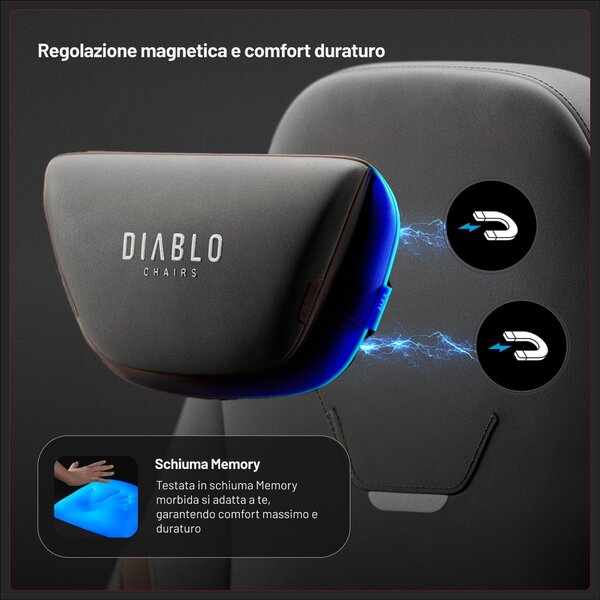 Sedia da gaming in tessuto grigio, Normal: Diablo X.Eye Prime Stone Grey
