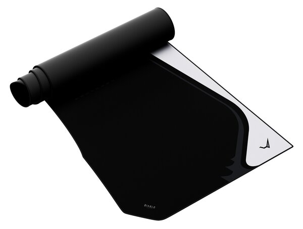 Grande tappetino gaming da scrivania, nero e grigio, 120x52 cm: Diablo X-Forge Black Nightwolf Moon