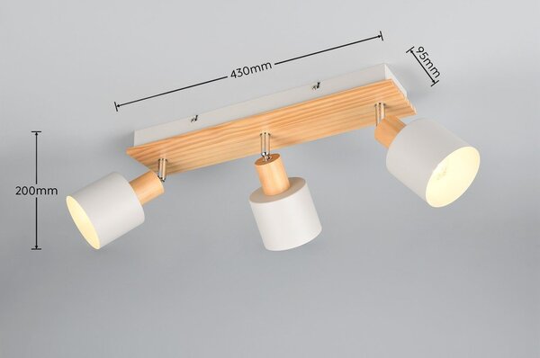 Faretti in colore bianco-naturale ø 9 cm Shanti - Trio
