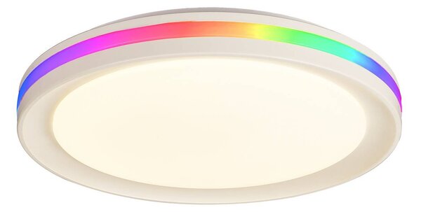 Mantra Iluminación Plafoniera a LED Gamer, dimmerabile, Bianco / Opale, Soggiorno / Sala da pranzo, Metallo, Plafoniera LED