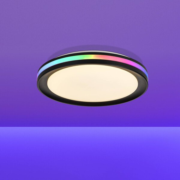 Mantra Iluminación Plafoniera a LED Gamer, dimmerabile, Nero, Soggiorno / Sala da pranzo, Metallo, Plafoniera LED