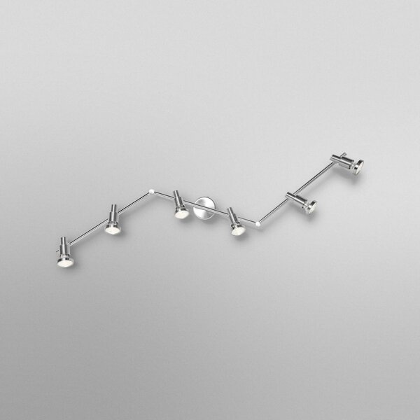 OSRAM Faretto da soffitto OSRAM, argento, metallo a 6 luci. GU10-LED 2.700 K, Cromo / Argento, Alluminio