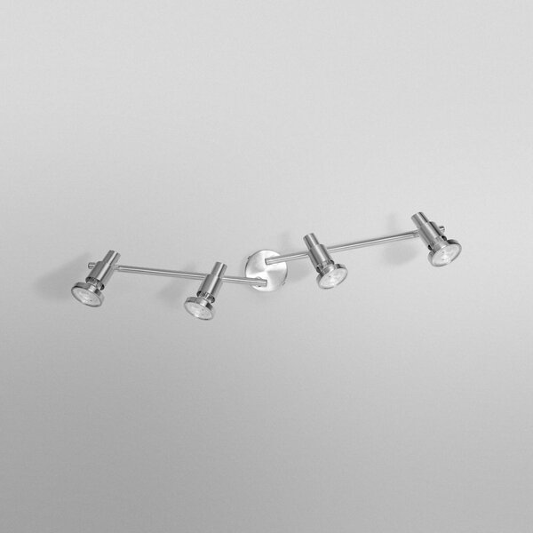OSRAM Faretto da soffitto OSRAM, argento, metallo a 4 luci GU10-LED 2.700 K, Cromo / Argento, Alluminio