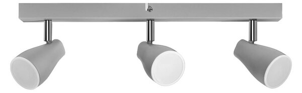 OSRAM Faretto da soffitto PEAR, grigio, a 3 luci, GU10-LED 2.700 K PEAR, Alluminio / Grigio / Zincato, Plastica