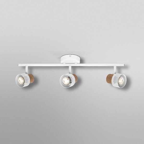 OSRAM Faretto da soffitto CORK, bianco, a 3 luci, dimmerabile, GU10 dimmerabile, Bianco / Opale, Soggiorno / Sala da pranzo, Metallo