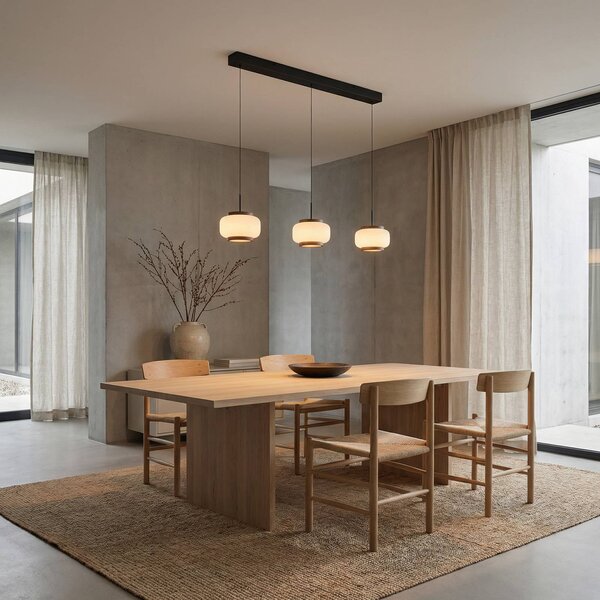 Lampada a sospensione Shiro Quitani, dimmerabile, Bianco / Opale, Soggiorno / Sala da pranzo, Vetro, Design, Lampada a sospensione