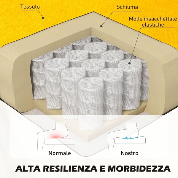 HOMCOM Poltrona Camera da Letto in Stile Francese con Ampia Seduta e Gambe in Legno per Soggiorno e Ufficio, Giallo | Aosom Italy