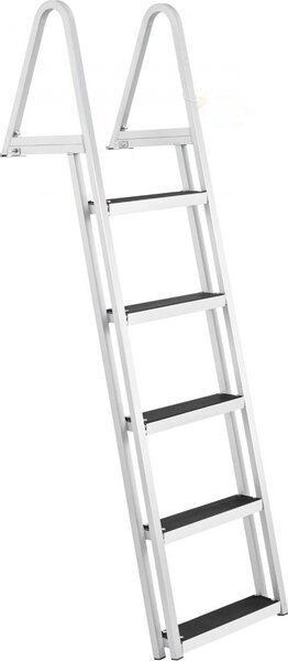 Scaletta rimovibile per barche - 5 gradini - portata 159 kg - 610x455x1825 mm - ausilio per la salita stabile e sicura - ideale per barche e piscine